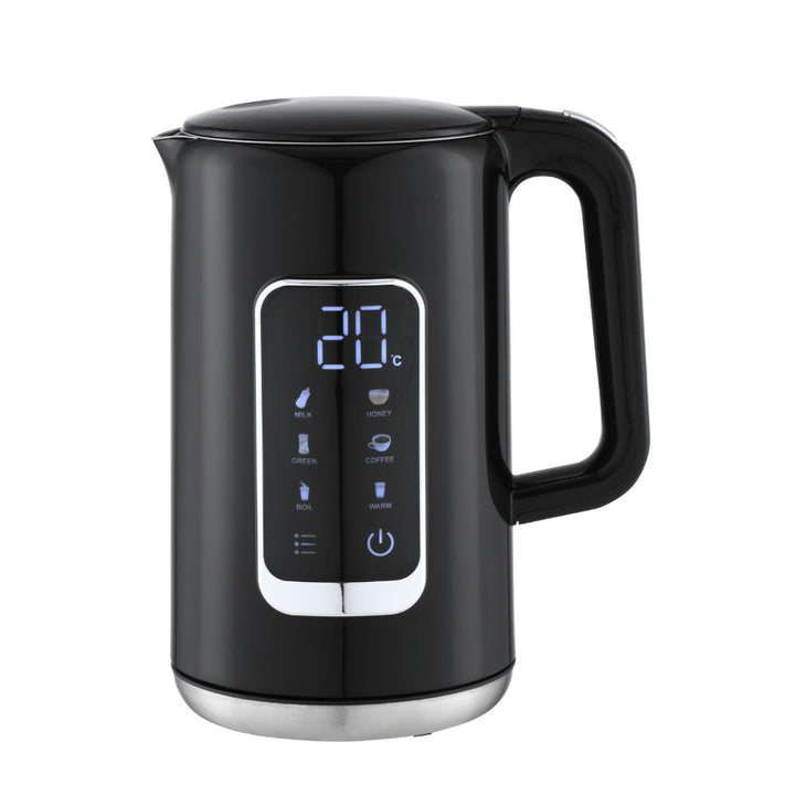 Conzept Wasserkocher, schwarz, doppelwandig, 1,7 l, 2200 W mit Digitalanzeige