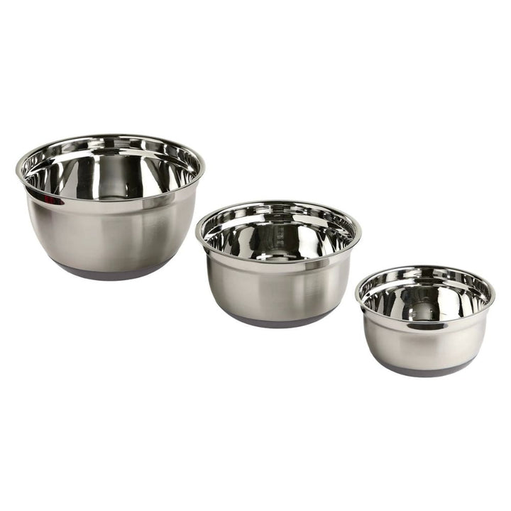 Schüsselset, 3-teilig, Edelstahl mit rutschfestem Boden