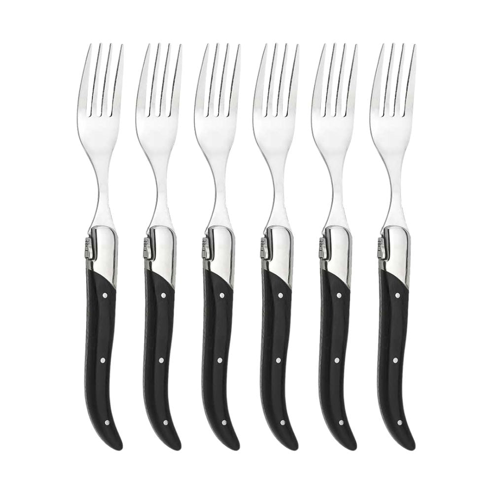 Laguiole von Haws – Steakgabeln, 6 Stück – Schwarzes Ebenholz