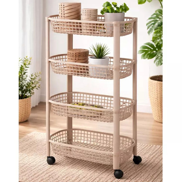 Rollwagen mit 4 Körben – 46,5 × 26 × 79 cm