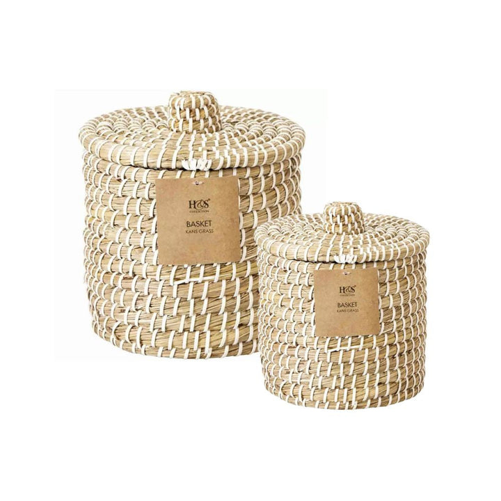 Korbsatz mit Deckel 2 Stk. – Kans Grass