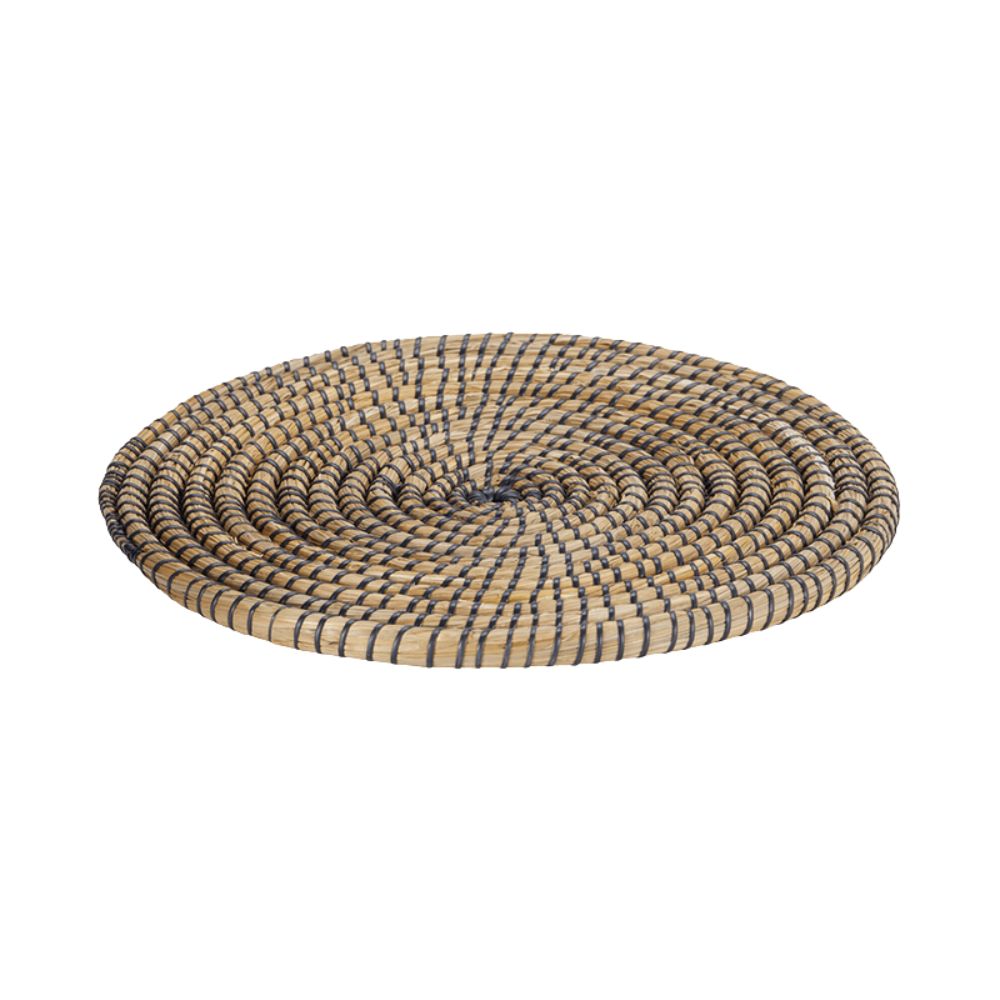 Tischset rund – Ø 35 cm aus Geflecht mit schwarzer Schnur