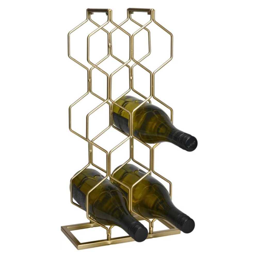 Weinregal für 8 Flaschen – Metall goldfarben