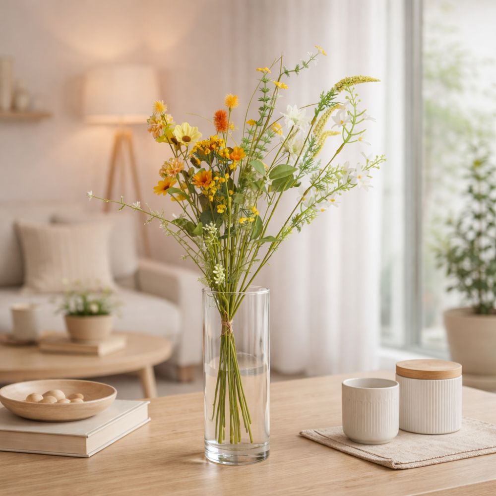 Blumenstrauß - wilde Flora in Weiß/Gelb