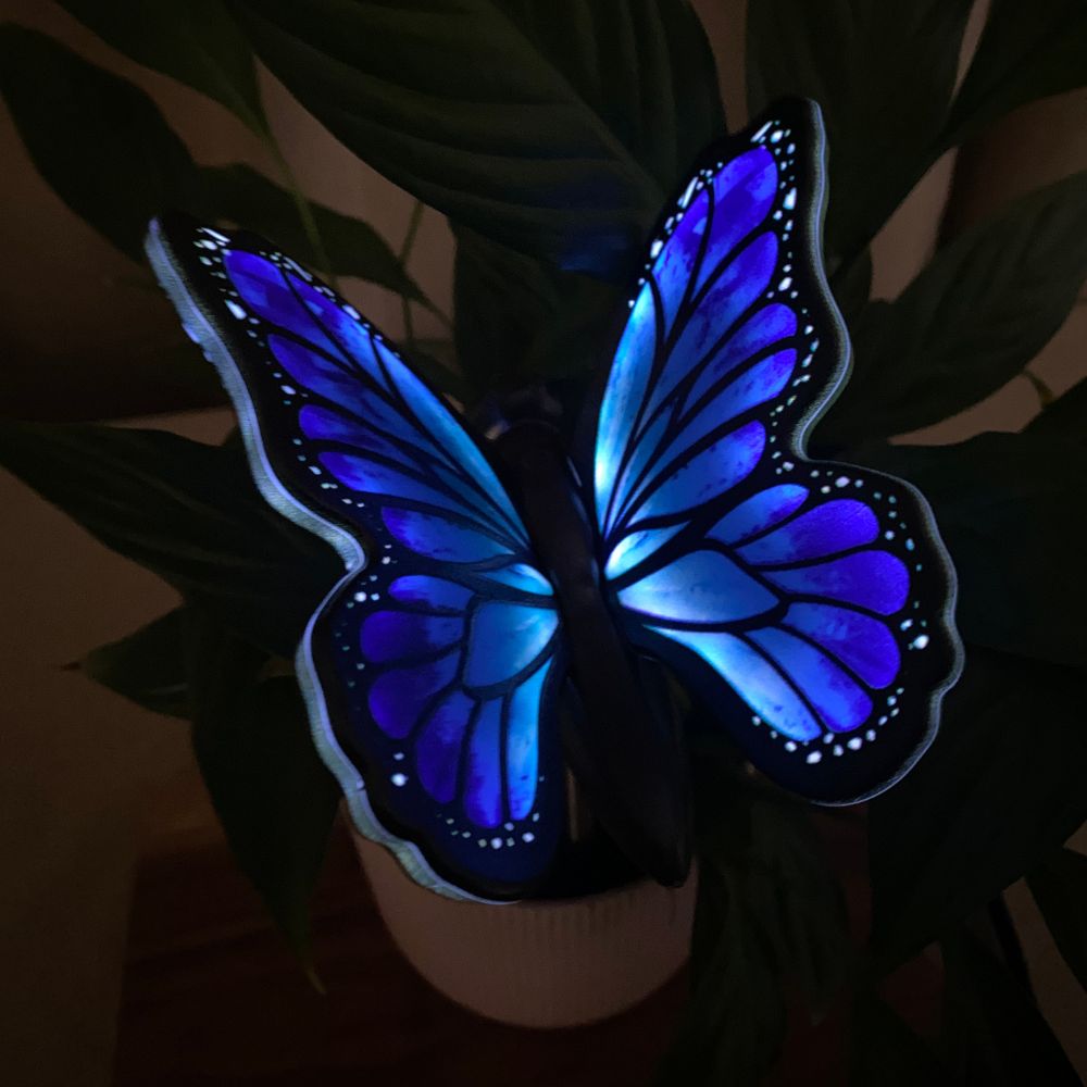 Conzept - Solar-Schmetterling auf Stab 1 Stk. - blau 11x77 cm