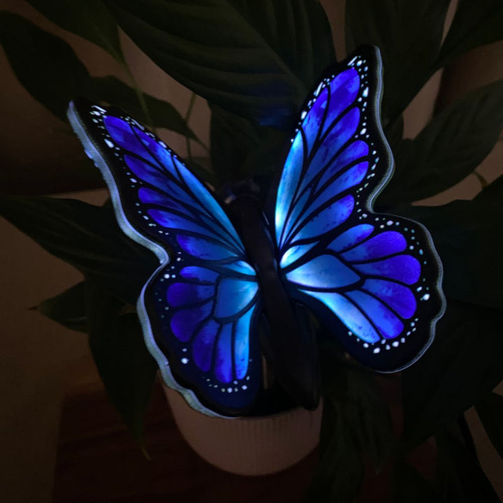 Conzept - Solar-Schmetterling auf Stab 1 Stk. - blau 11x77 cm