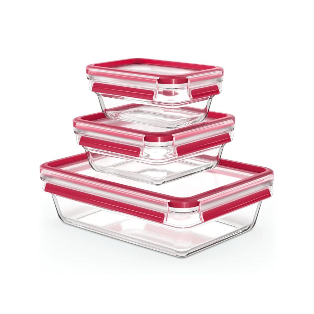 Tefal - MasterSeal Ofenfeste Auflaufform - 3-teilig 0,45/0,8/2 Liter - Glas - Klar
