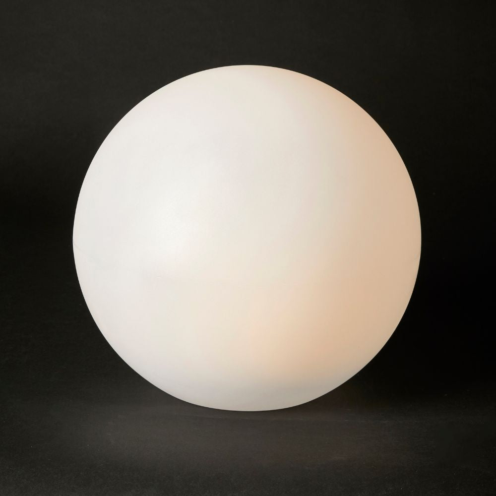 Solar Lichtkugel mit Erdspieß 1 Stk. - Ø30x28 cm Kunststoff weiß