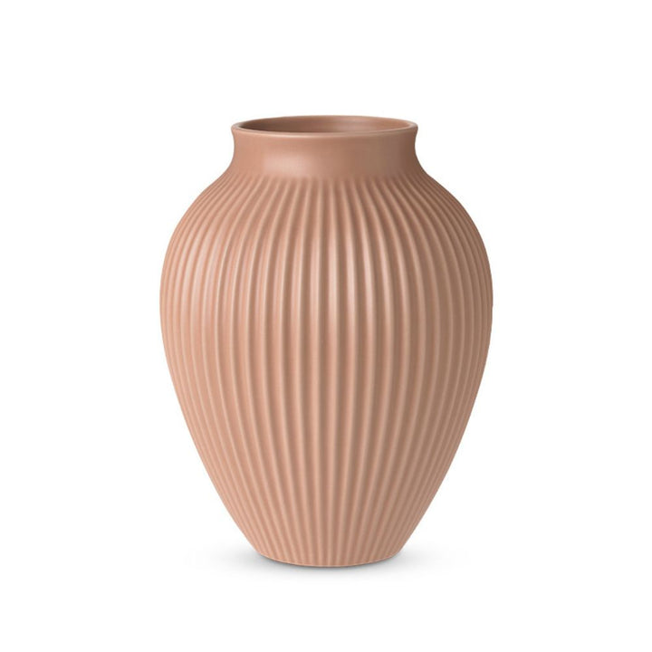 Knabstrup - Vase H 27 cm Wellenmuster Matte Altrosa