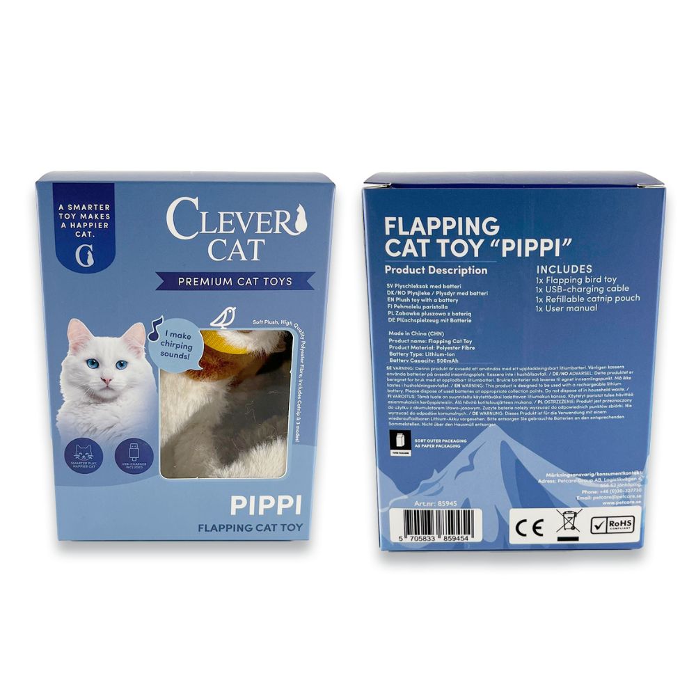 Clever Cat - Vogel mit flatternden Flügeln Pippi