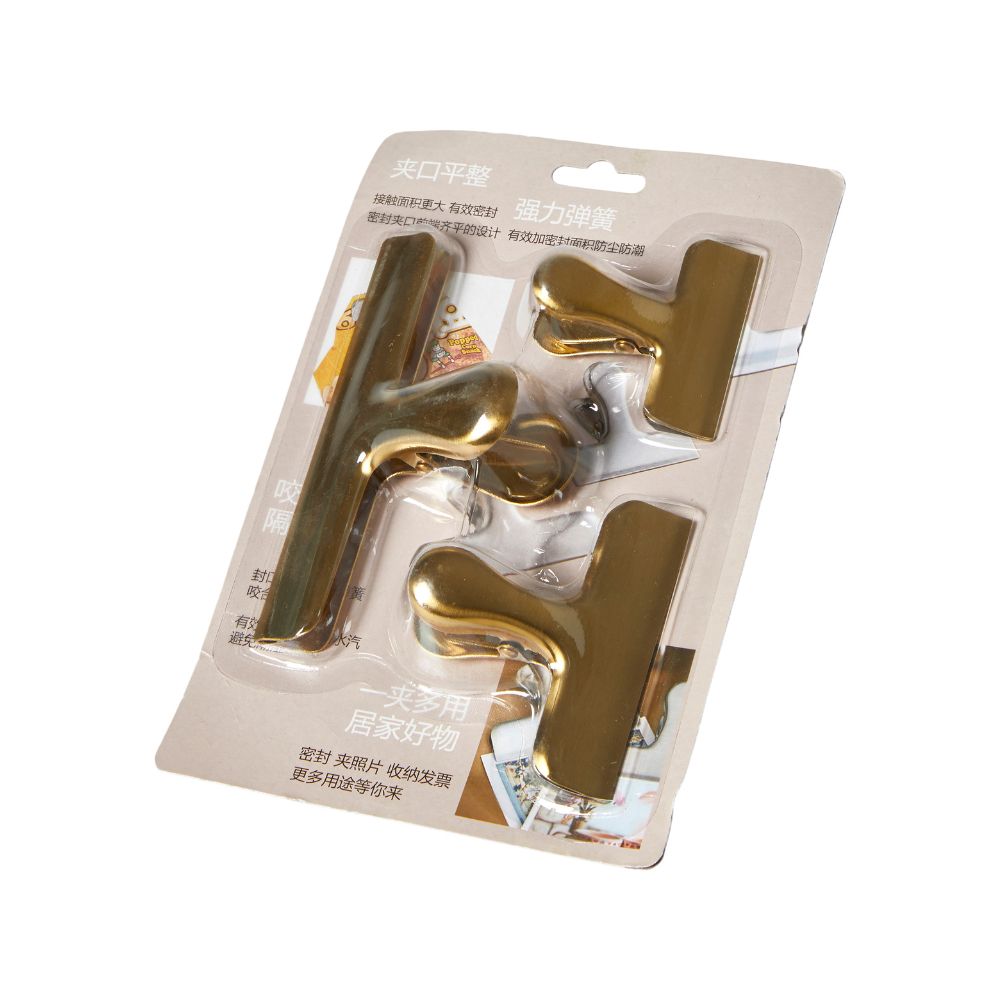 Metallklemmen 3 Stk. goldfarben – 12/7,5/5,3 cm