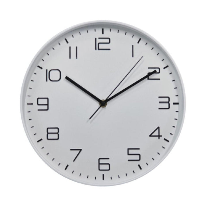 Conzept – Wanduhr, funkgesteuert, 30 cm, weiß – schleichendes Quarzwerk