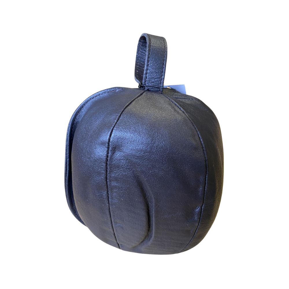 Türstopper mit Trageschlaufe Ø21 cm Leder dunkelbraun