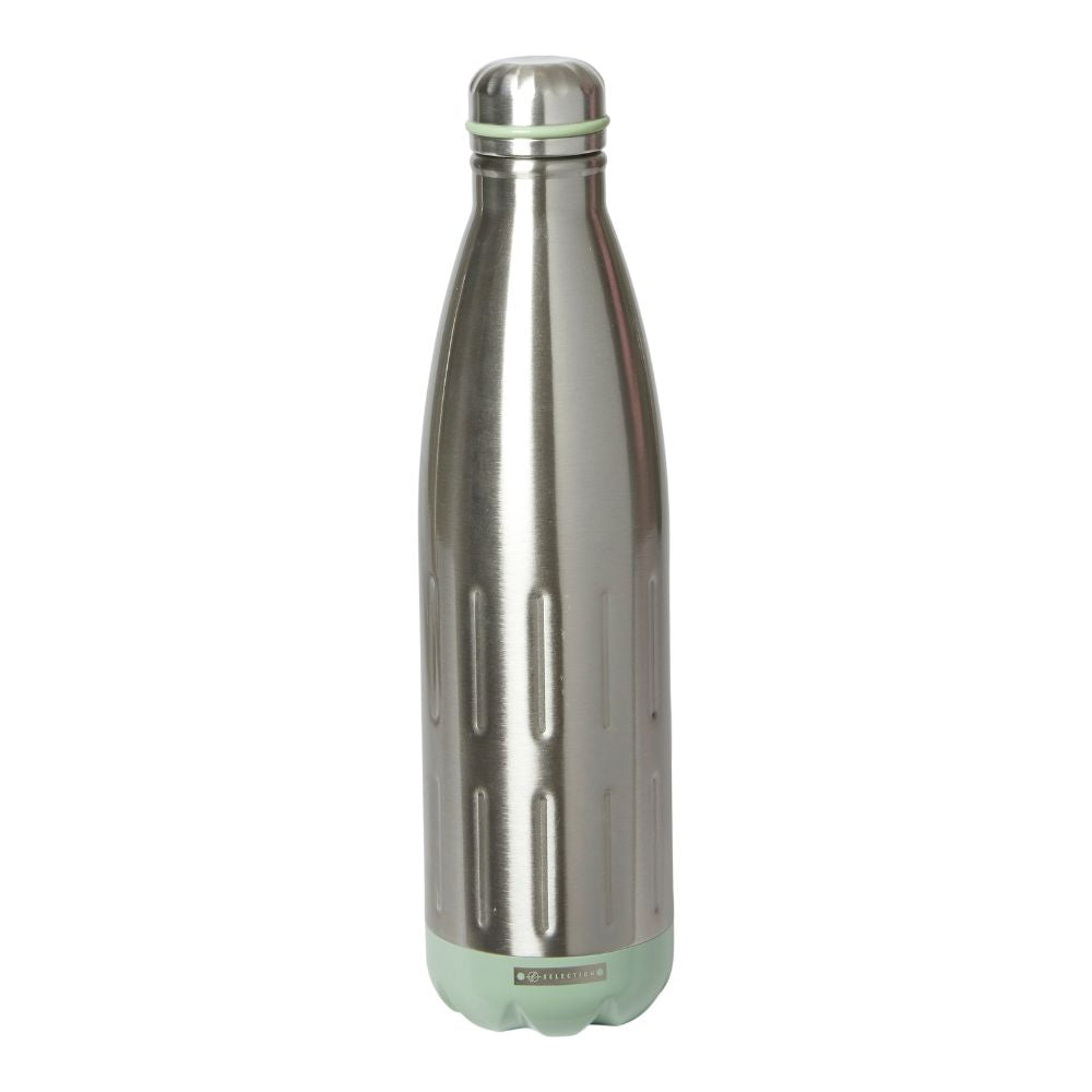 Isolierflasche 750 ml. doppelwandiger Edelstahl/Staubgrün