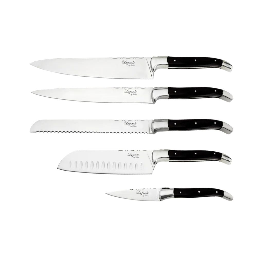 Laguiole von Haws – 5-teiliges Messerset – Schwarzes Ebenholz