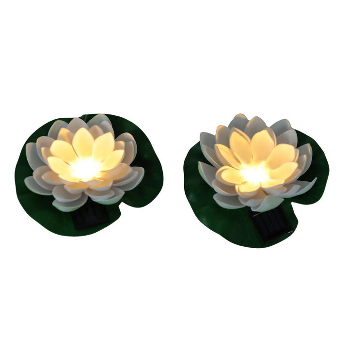Conzept - Solar-Lotusblume Ø17 cm weiß 2 Stück.