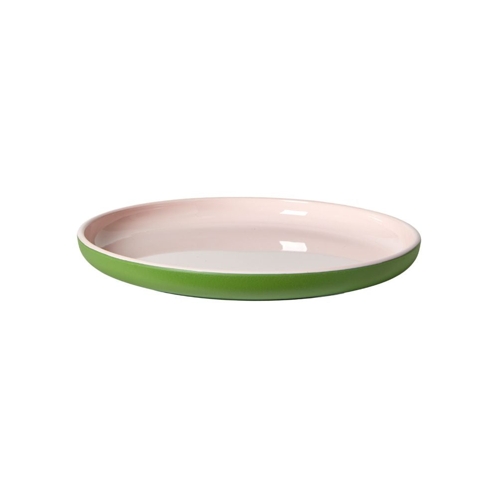 Tallerken - Ø22 cm - recycled PET i grøn/rosa
