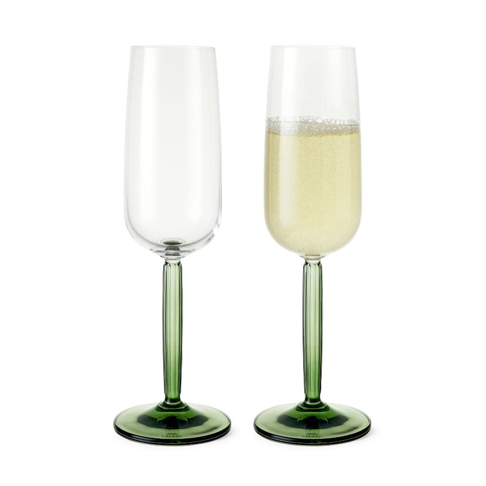 Kähler - Hammershøi Champagnerglas 24 cl grün 2 Stk.