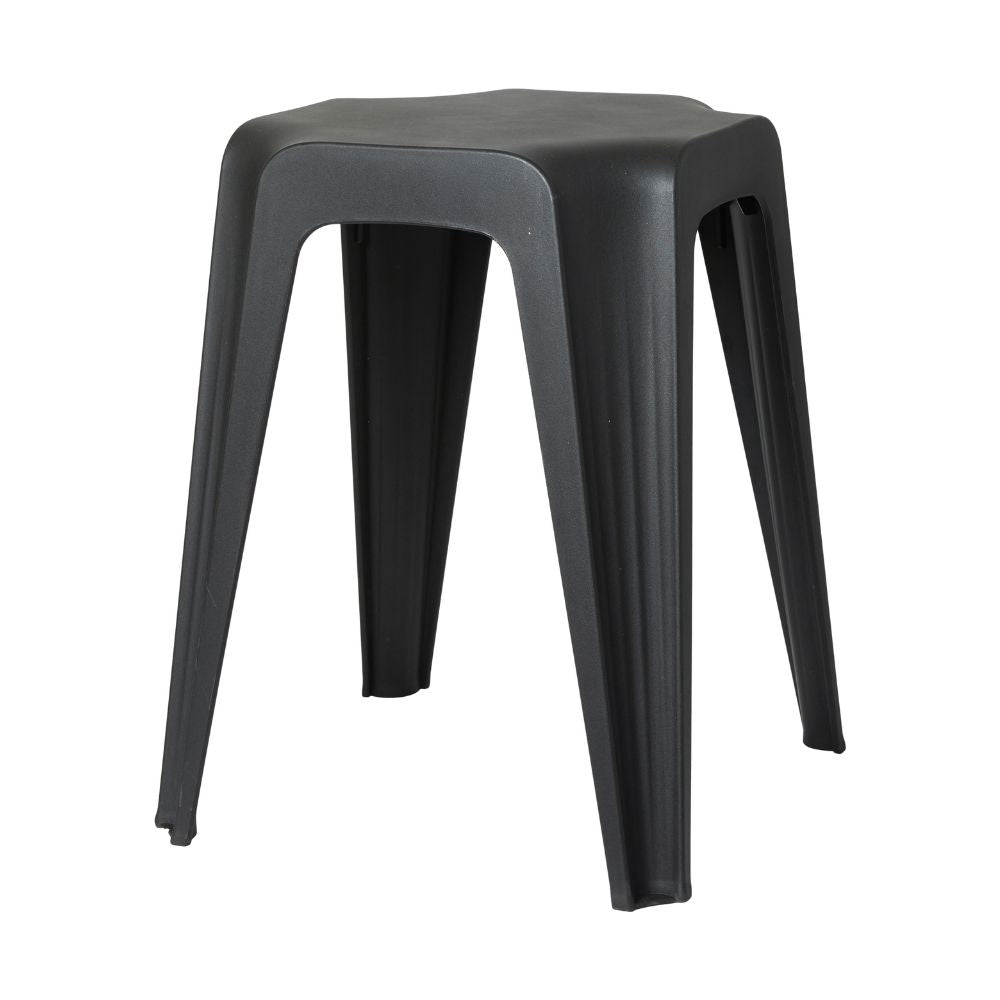 Hocker mit 4 Beinen, Ø 31,5 x 46 cm, Kunststoff, schwarz