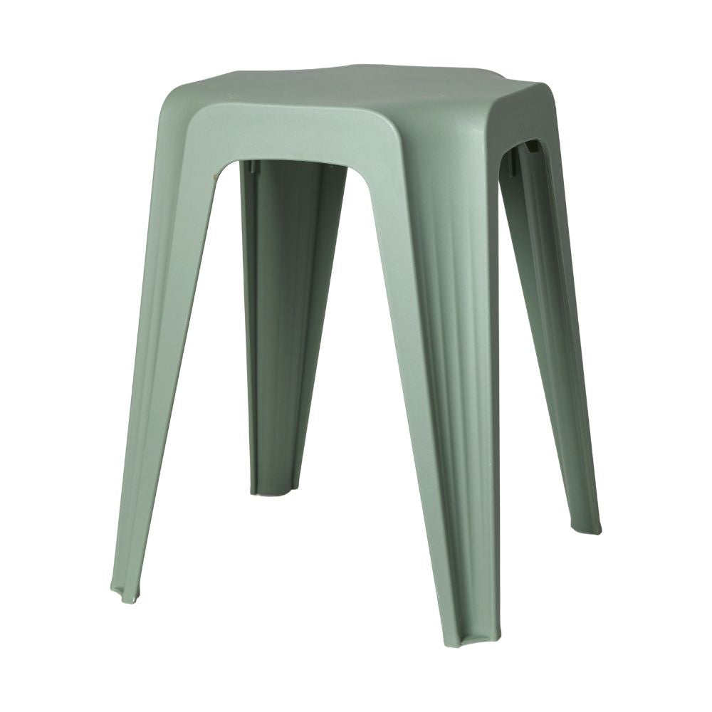 Hocker mit 4 Beinen, Ø 31,5 x 46 cm, Kunststoff, staubgrün