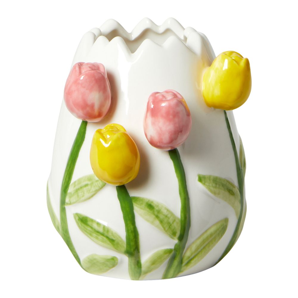 Tulpenvase, Porzellan weiß – 8,4 x 7,5 x 9 cm