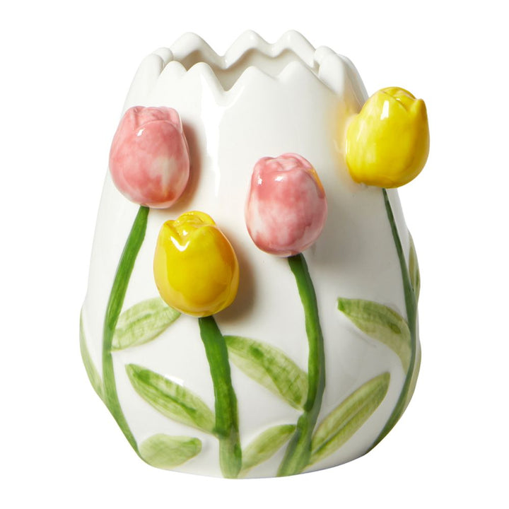 Tulpenvase, Porzellan weiß – 8,4 x 7,5 x 9 cm
