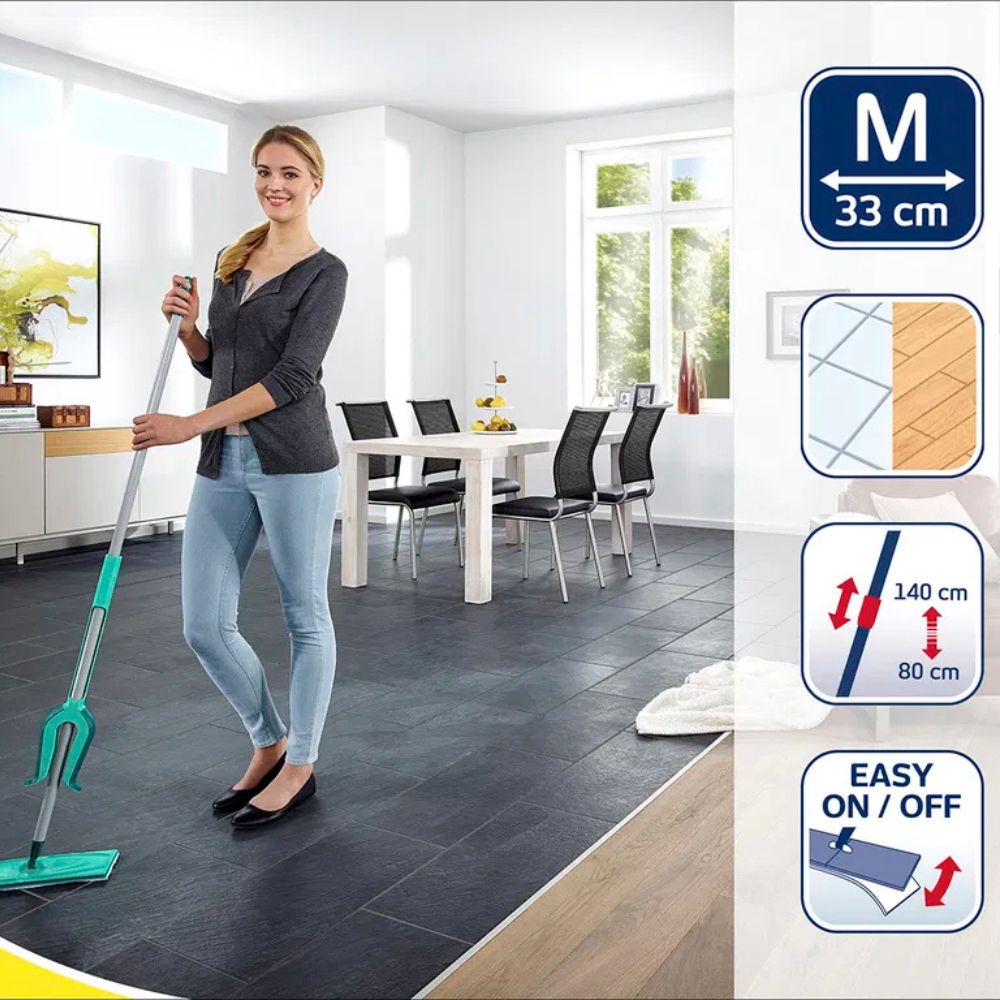 Leifheit - Picobello Bodenreiniger mit Teleskopstiel 33 cm grün