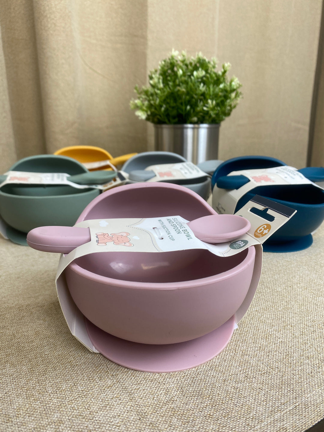 Schüssel mit Löffel – Silikon – 5 verschiedene Farben