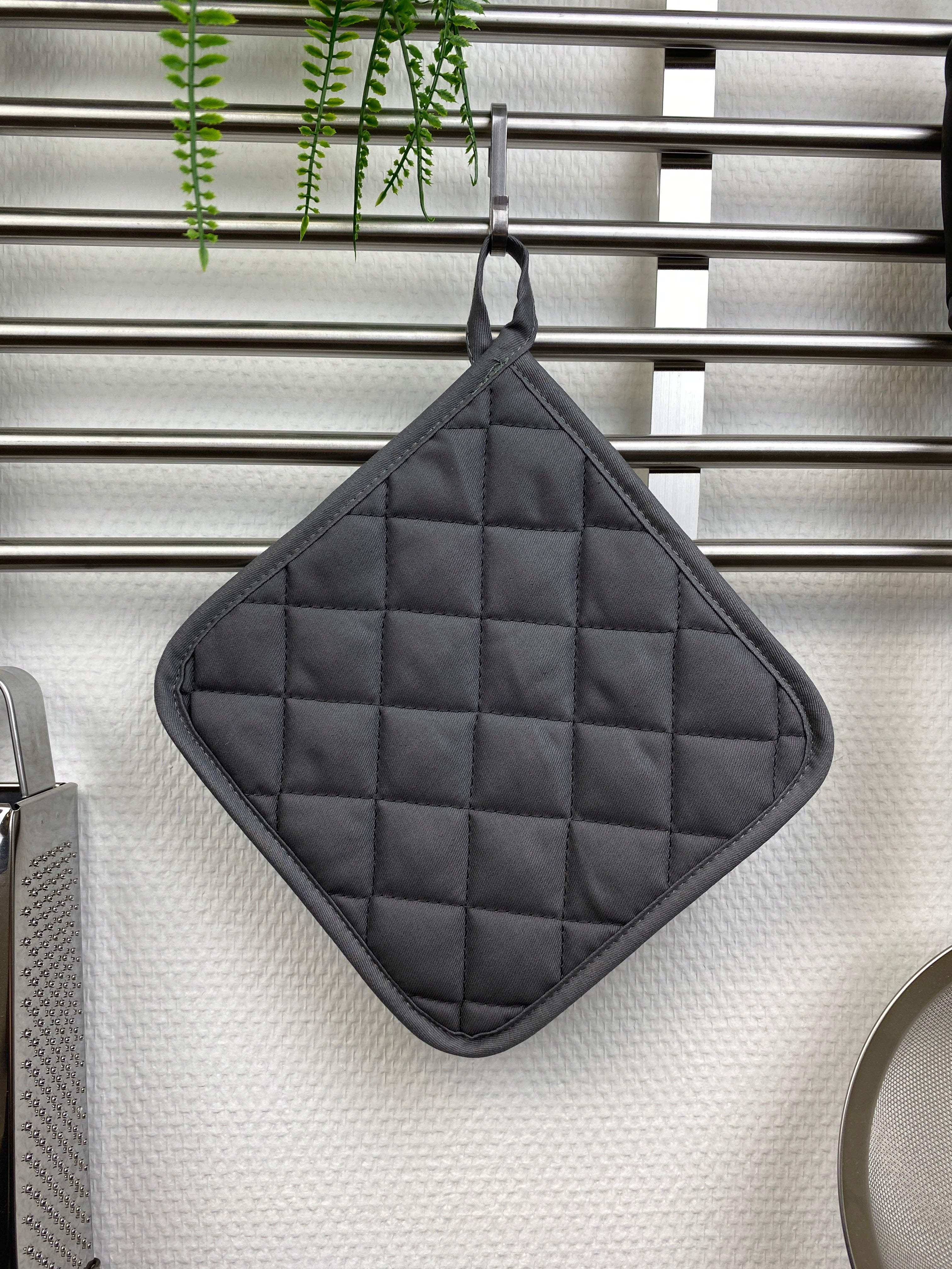 Täglich - Topflappen 19x19 cm grau