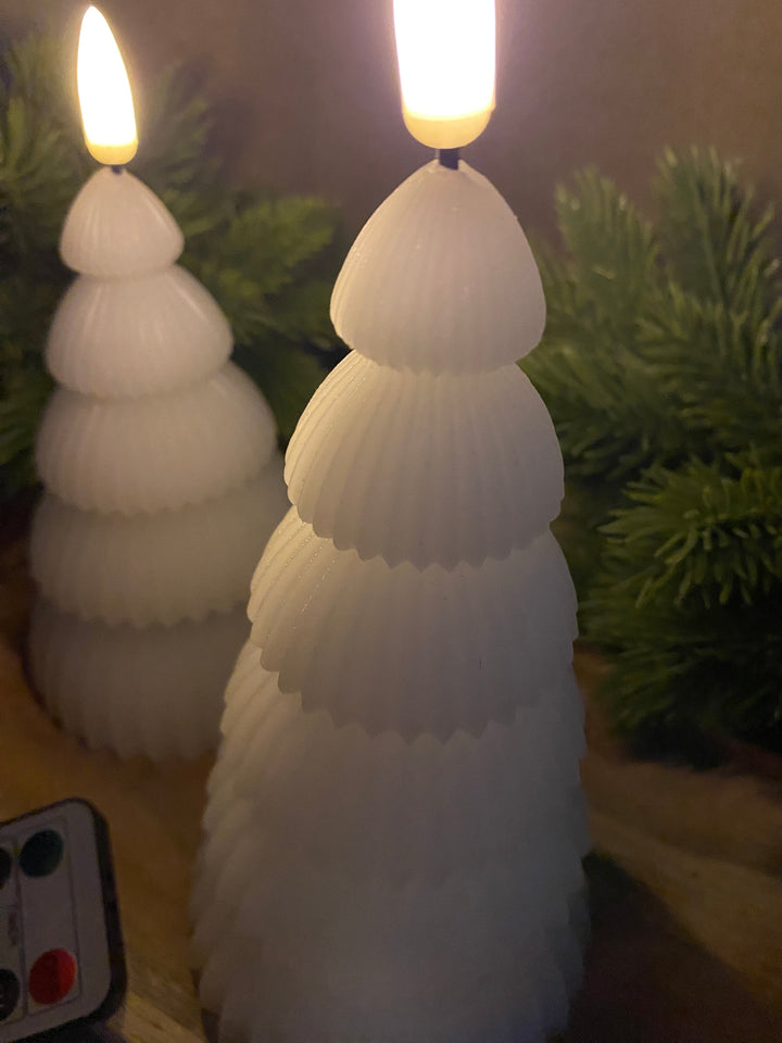 LED-Weihnachtsbaum, 2 Stück, weiß - mit Fernbedienung