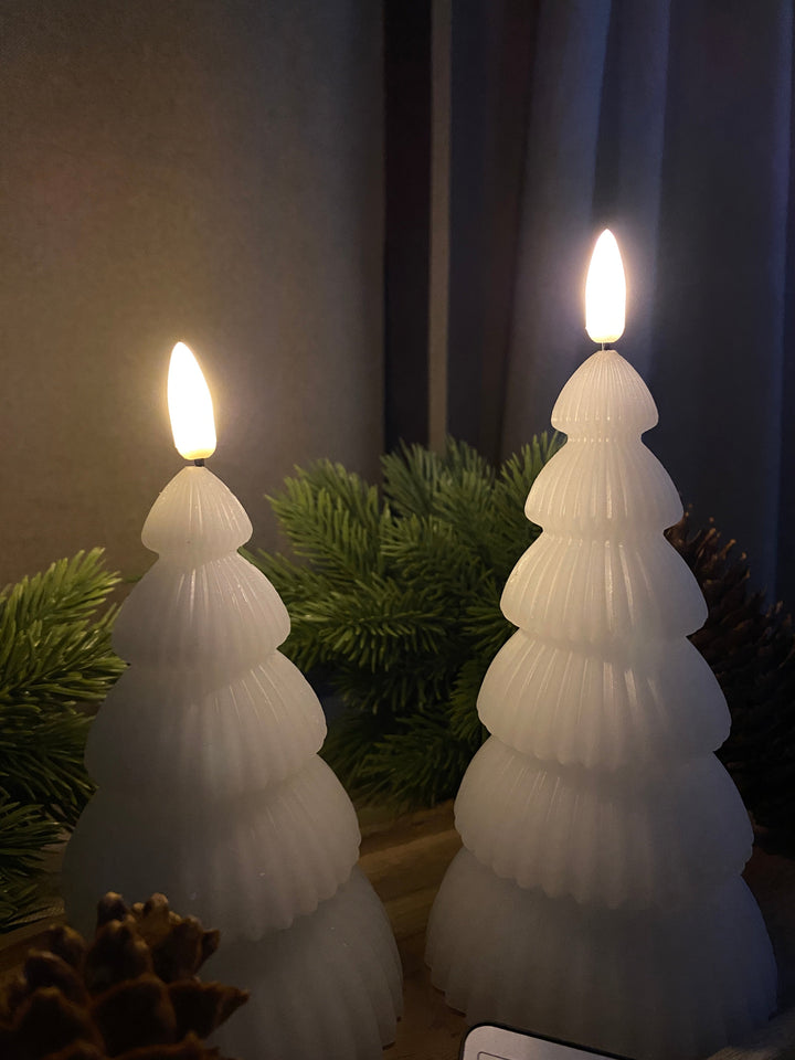 LED-Weihnachtsbaum, 2 Stück, weiß - mit Fernbedienung