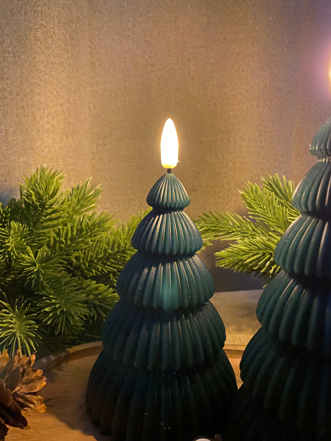 LED-Weihnachtsbaum, 2 Stück, grün - mit Fernbedienung