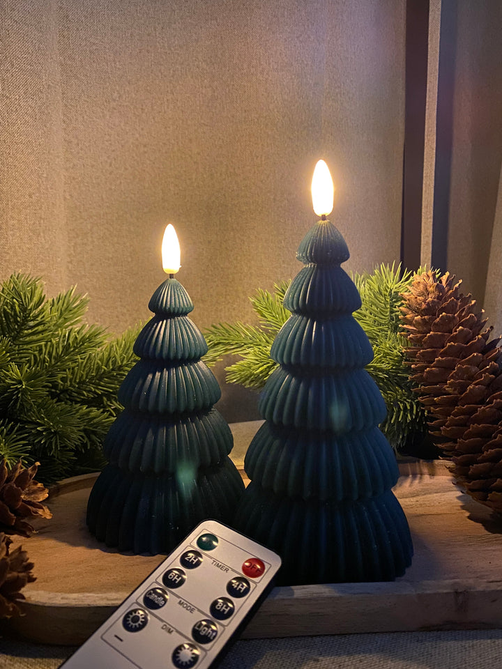 LED-Weihnachtsbaum, 2 Stück, grün - mit Fernbedienung