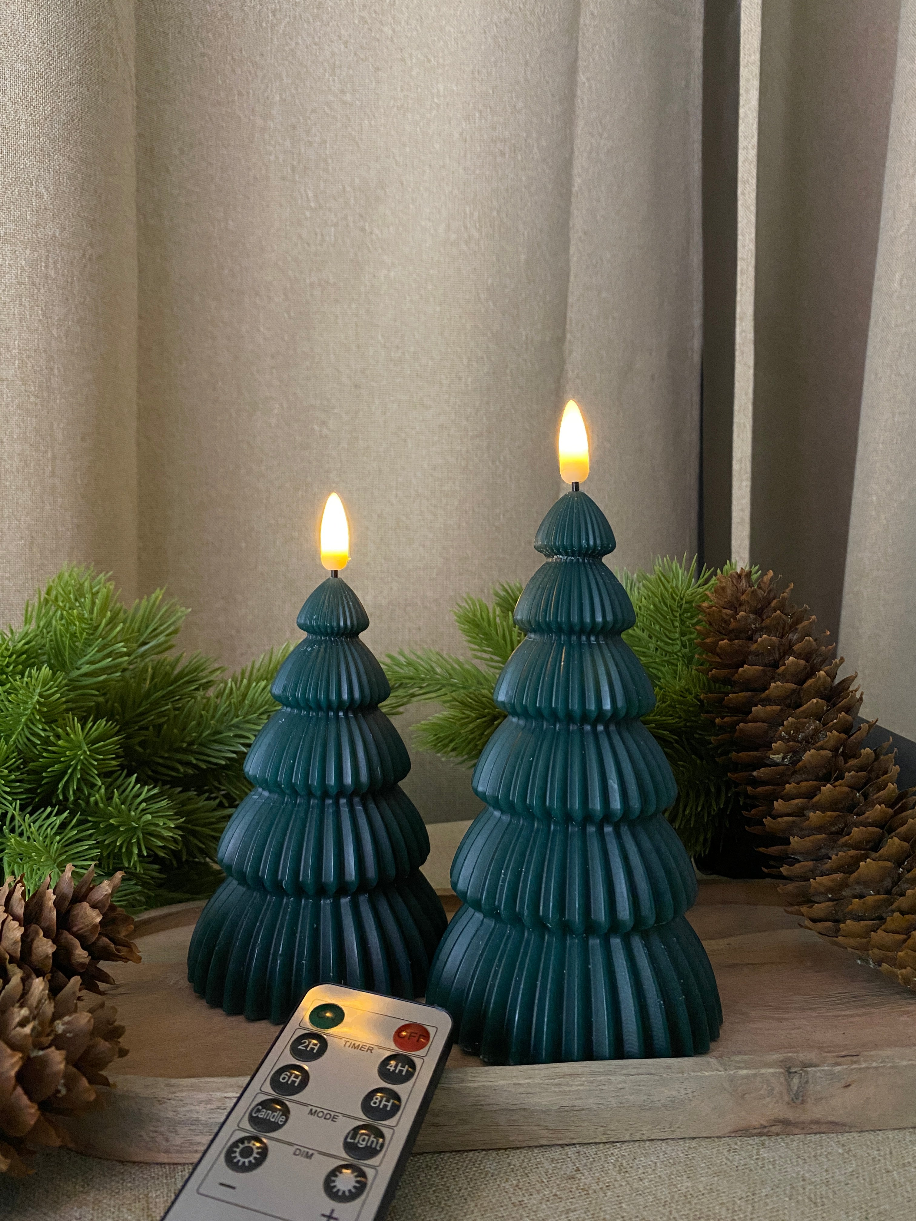 LED-Weihnachtsbaum, 2 Stück, grün - mit Fernbedienung