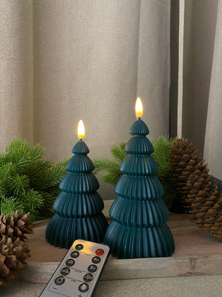 LED-Weihnachtsbaum, 2 Stück, grün - mit Fernbedienung
