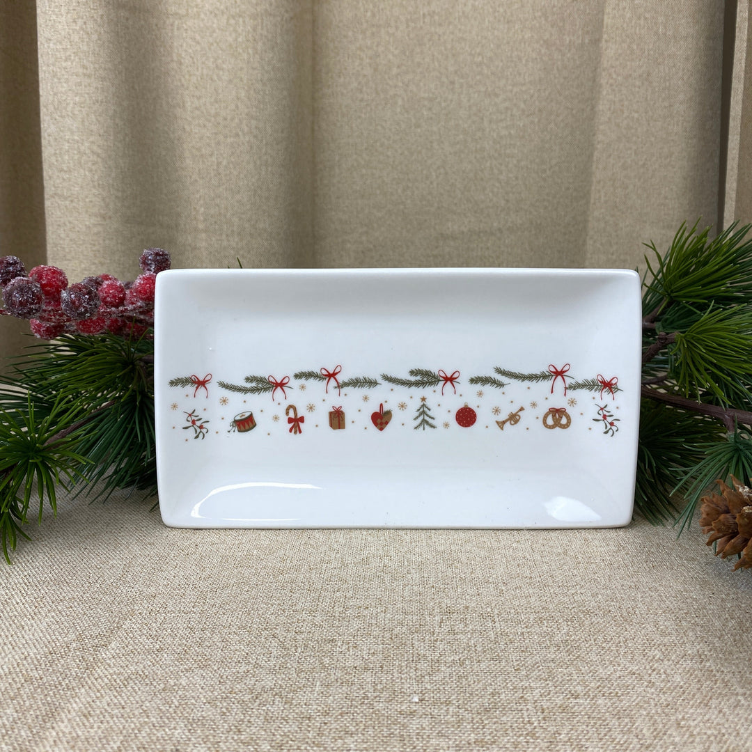 Bord 20x11 cm met kerstmotief