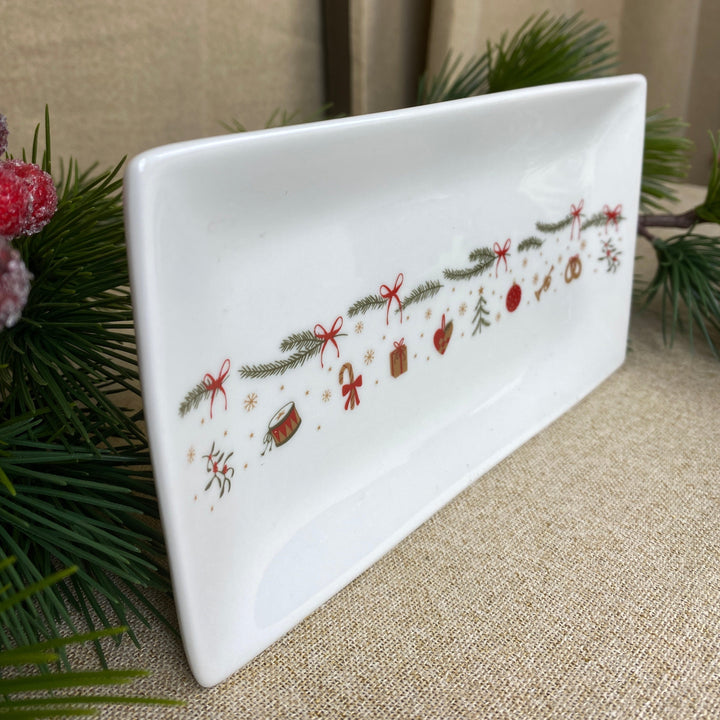 Bord 20x11 cm met kerstmotief
