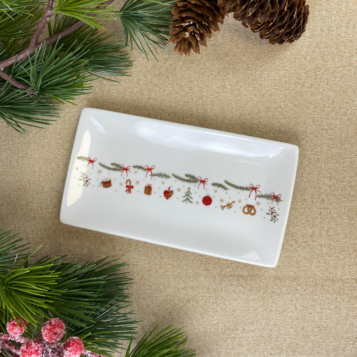 Bord 20x11 cm met kerstmotief
