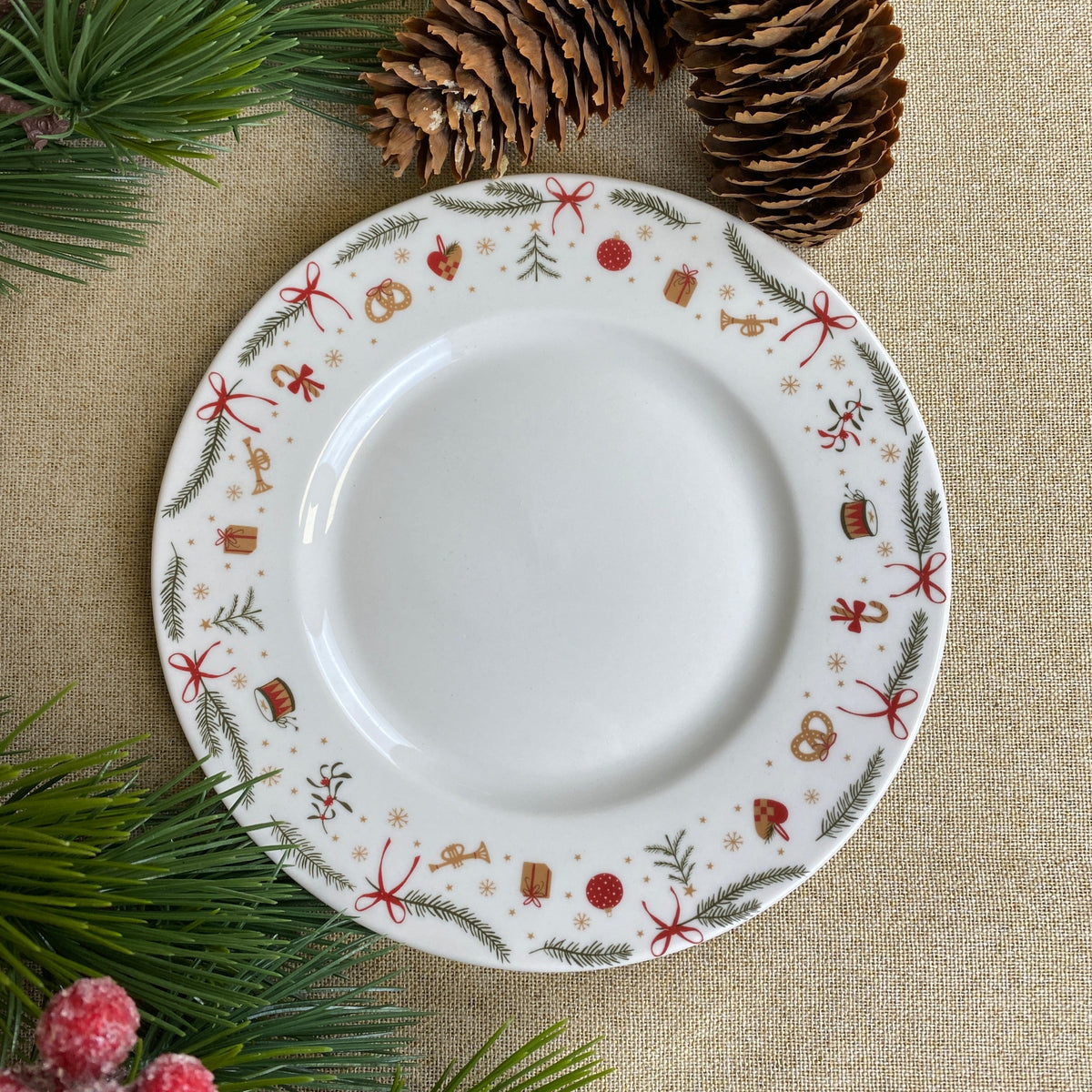 Bord 19 cm met kerstmotief