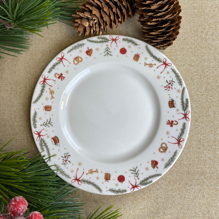 Bord 19 cm met kerstmotief