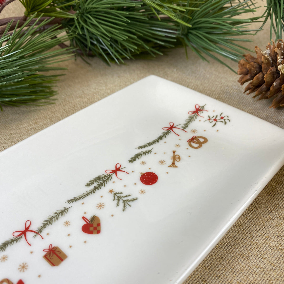Bord 20x11 cm met kerstmotief