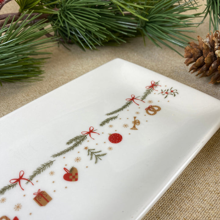 Bord 20x11 cm met kerstmotief