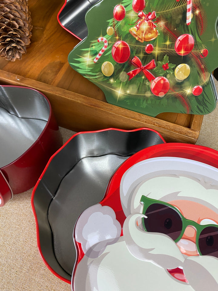 Koekblik, 1 stuk, met kerstmotief, gesorteerd