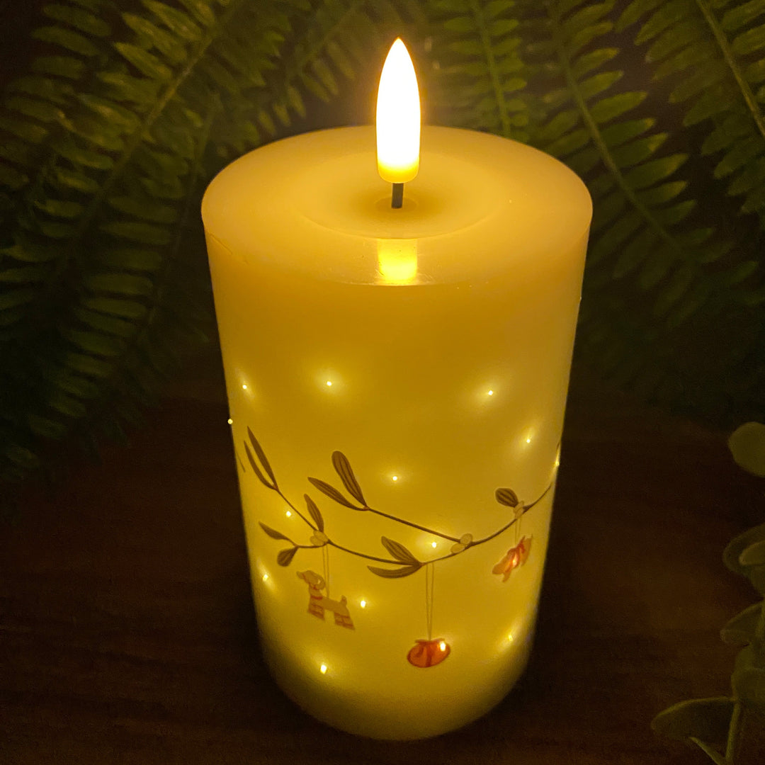 LED-Lichterkette – Funkelnder Mistelzweig 7,5 x 12,5 cm