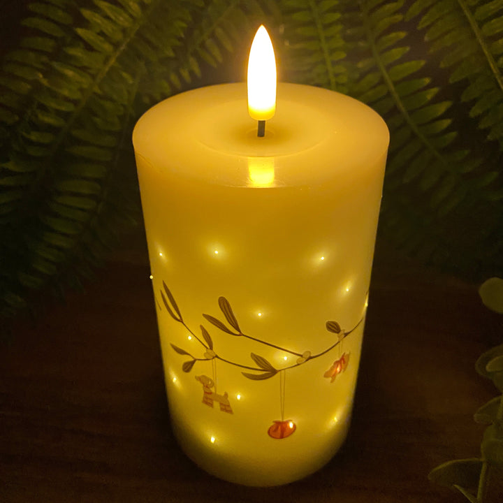 LED-Lichterkette – Funkelnder Mistelzweig 7,5 x 12,5 cm