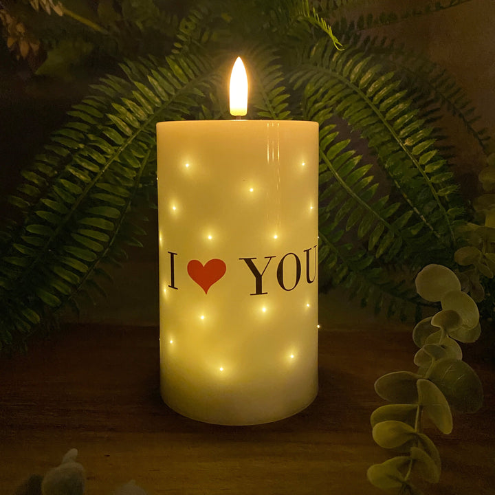 LED-Lichterkette „Ich liebe dich“ (7,5 x 12,5 cm)