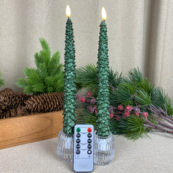 LED-Kerzenlichter - Weihnachtsbaum, 2 Stück, 25 cm, mit Fernbedienung