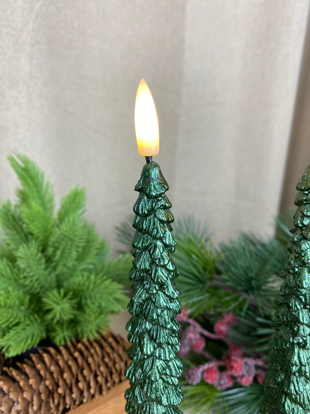 LED-Kerzenlichter - Weihnachtsbaum, 2 Stück, 25 cm, mit Fernbedienung