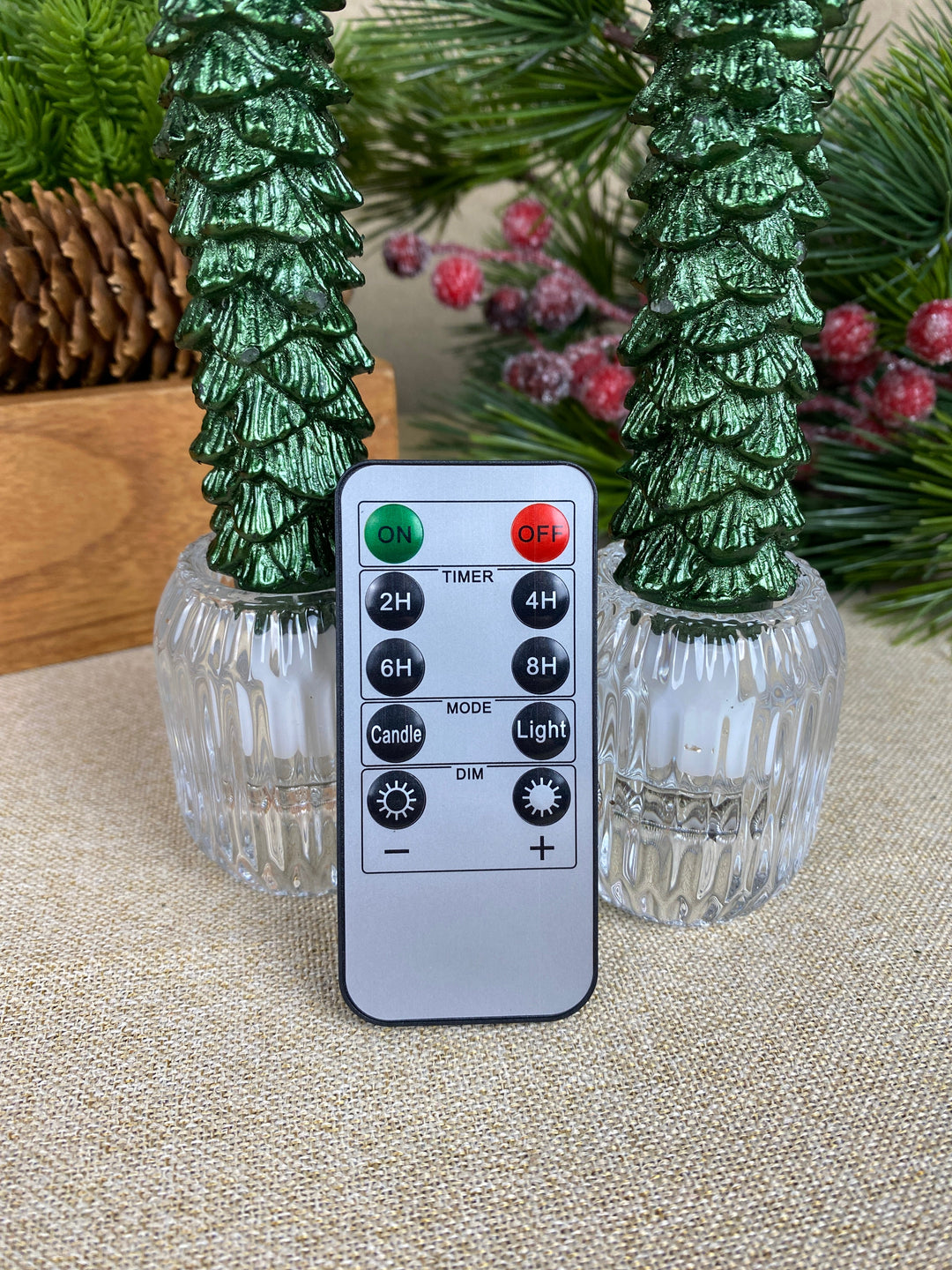 LED-Kerzenlichter - Weihnachtsbaum, 2 Stück, 25 cm, mit Fernbedienung