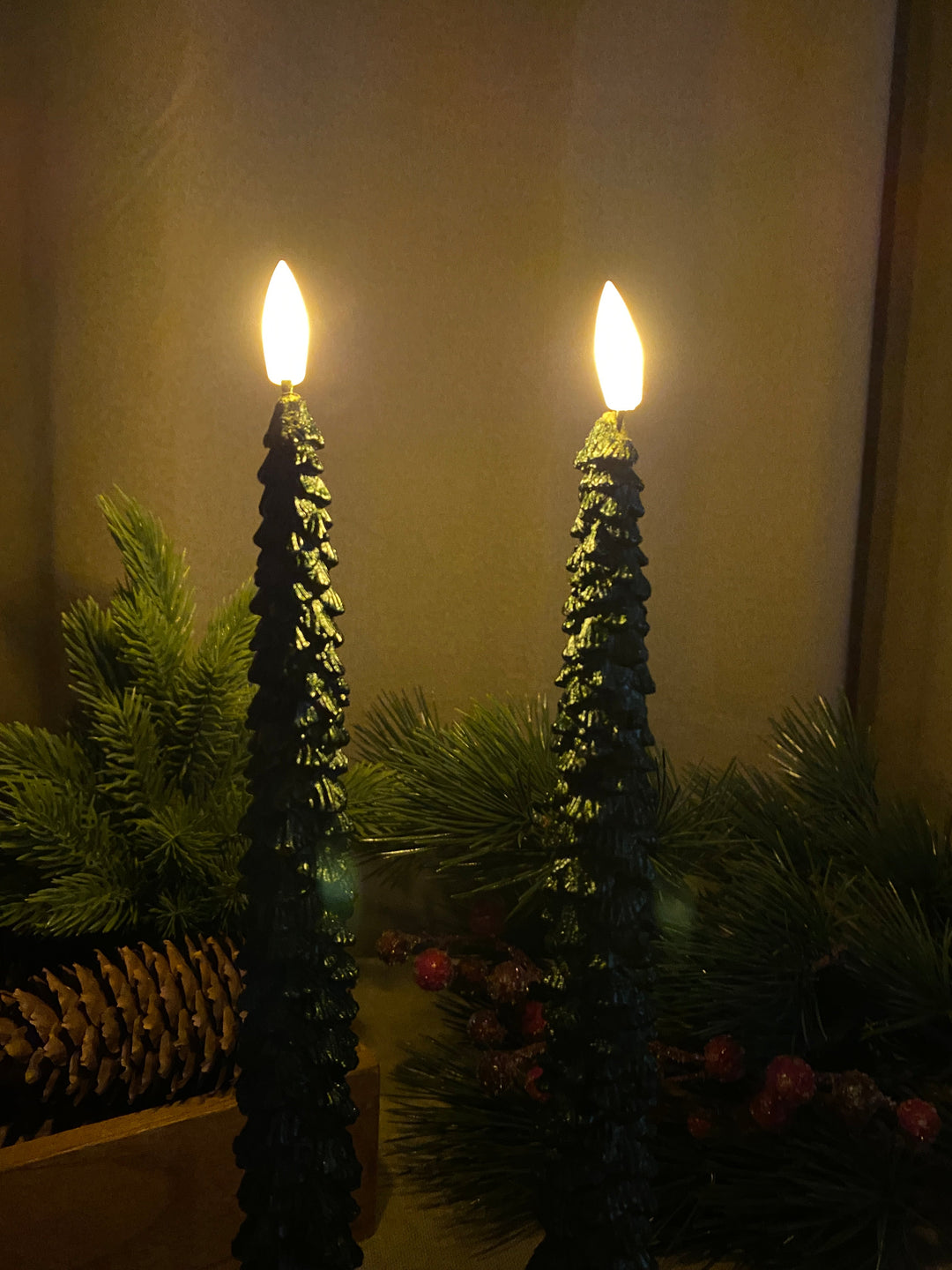 LED-Kerzenlichter - Weihnachtsbaum, 2 Stück, 25 cm, mit Fernbedienung